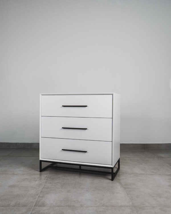 LONDON – WHITE & BLACK 3 DRAWER CHEST