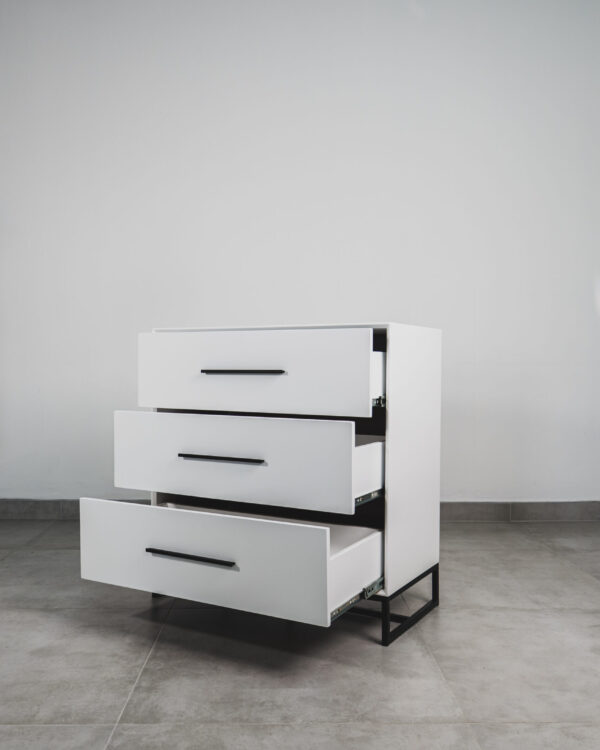 LONDON – WHITE & BLACK 3 DRAWER CHEST
