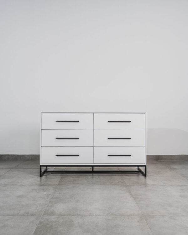 LONDON – WHITE & BLACK 6 DRAWER CHEST