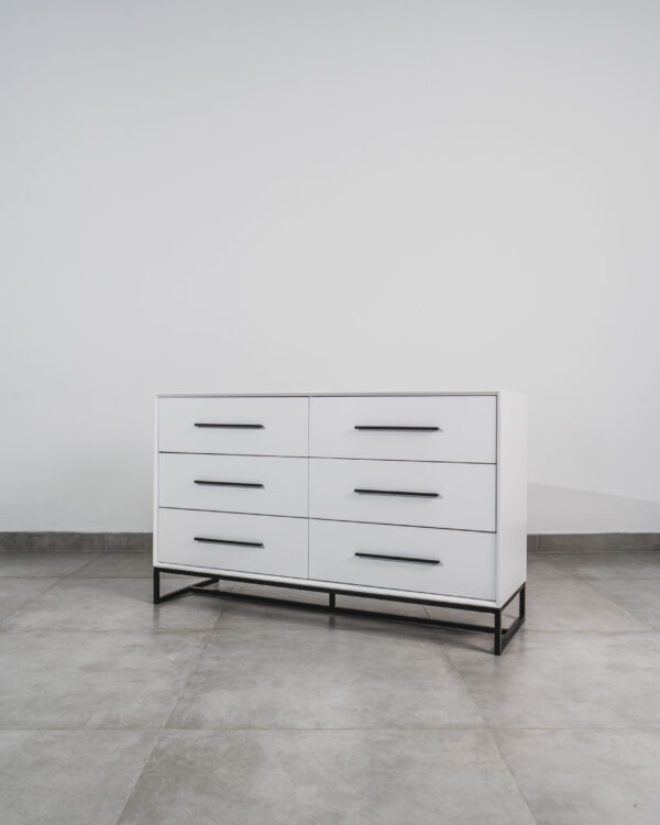 LONDON – WHITE & BLACK 6 DRAWER CHEST