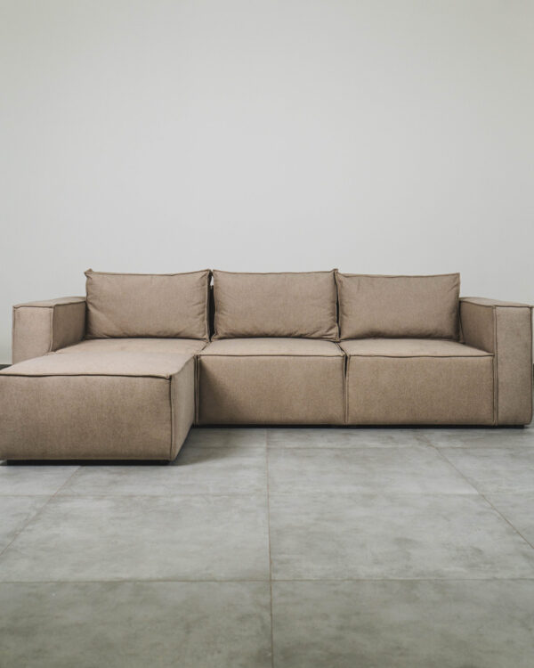 SOLASTA – 3 SEATER COUCH WITH OTTOMAN – FRENCH OAK