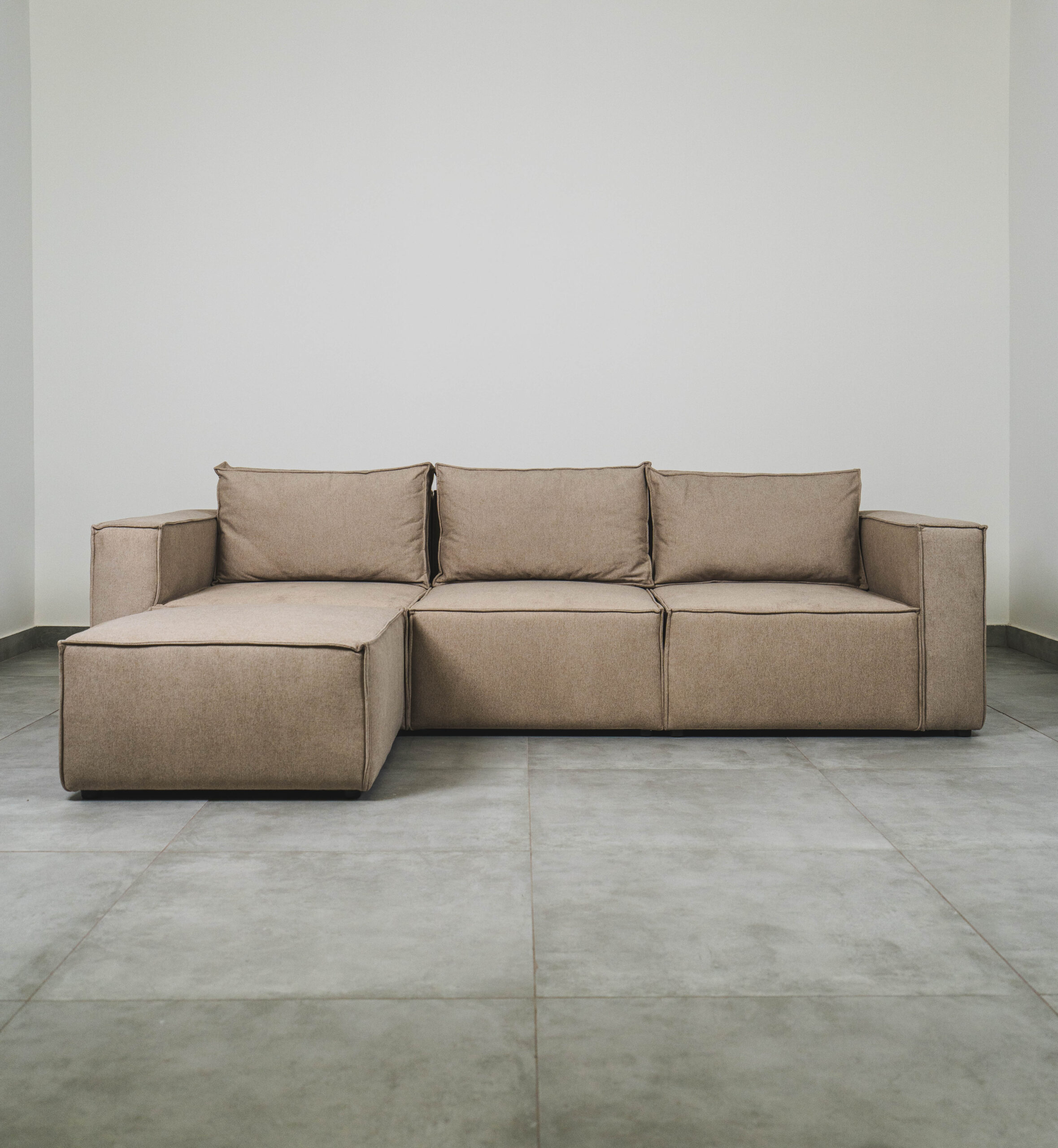 SOLASTA - 3 SEATER COUCH WITH OTTOMAN - FRENCH OAK - Image 2