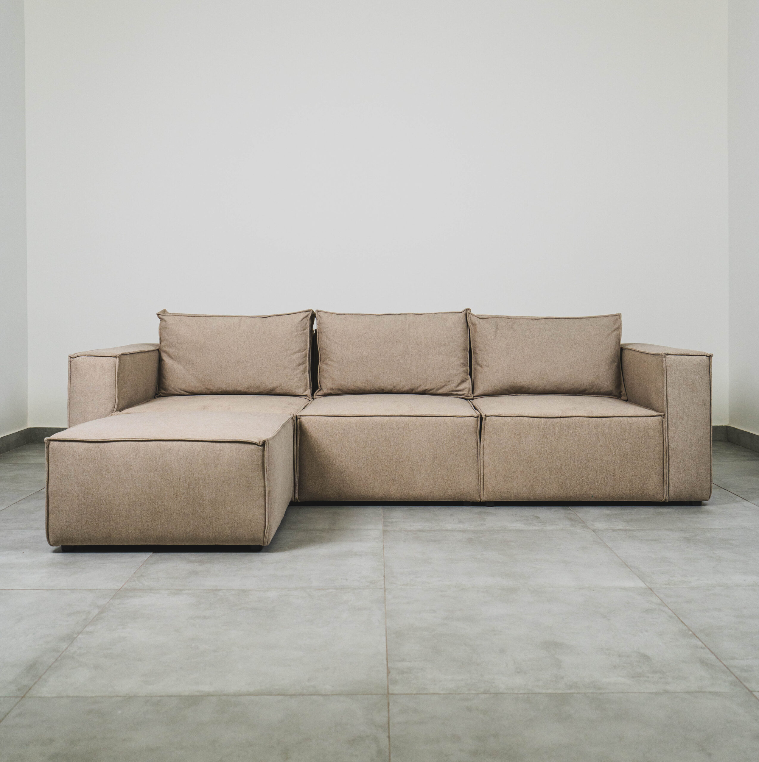 SOLASTA - 3 SEATER COUCH WITH OTTOMAN - FRENCH OAK - Image 9