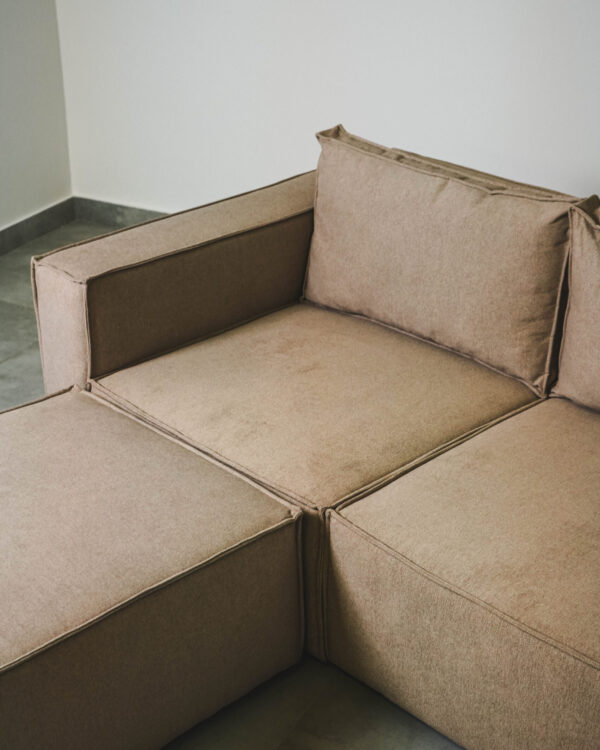 SOLASTA – 2 SEATER COUCH WITH OTTOMAN – FRENCH OAK